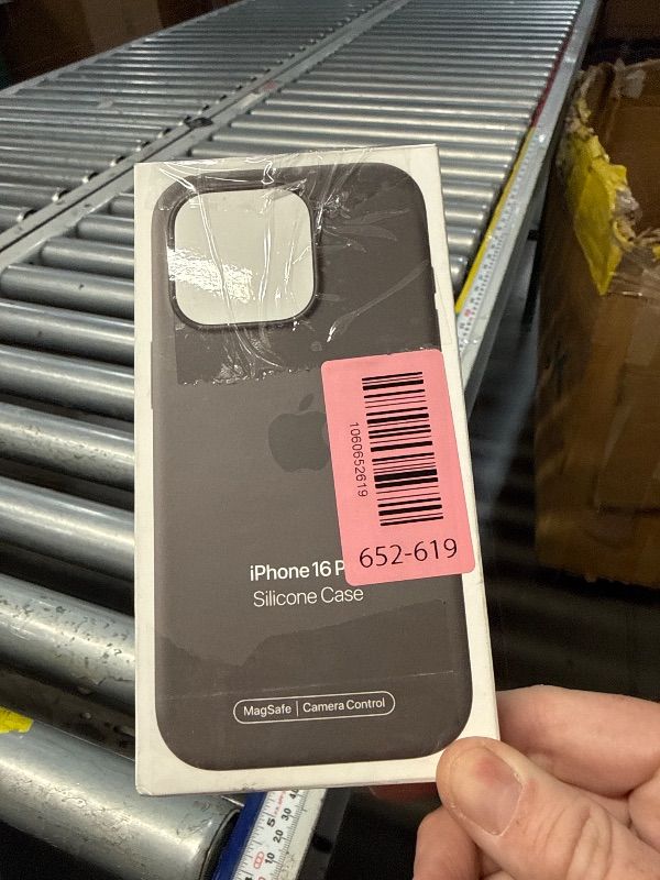 Photo 1 of )*small divot on back* Apple iPhone 16 Pro Silicone Case with MagSafe and Camera Control: Lightweight Phone Case, Wireless Charging Compatible, Smooth Matte Finish; Stone Gray
