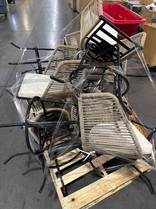 View 4 of ***SOME LEGS ARE BENT***TRUCK/TRAILER PICKUP ONLY***
DWVO Outdoor Counter Height Bar Stools Set of 8, Patio Swivel Bar Chairs with Soft Cushions, 360° Rotation, Bar Height Rattan Chairs for Backyard, Poolside, Garden, Beige