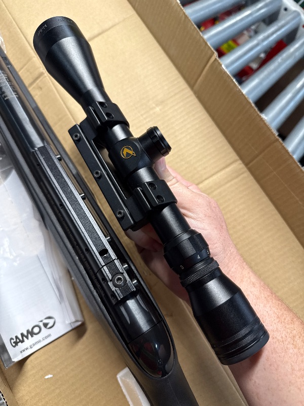 Photo 1 of * Has IssuES MOUNTING* MANUAL SIGHT IS BROKEN ON ONE SIDE* FUNCTIONAL (FIRES) WITHOUT SIGHT* Gamo Whisper Fusion Mach 1 Air Rifle .177 Cal, Black