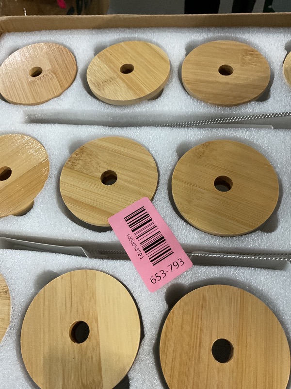 Photo 1 of [ 12pcs Set ] Glass Cups with Bamboo Lids and Glass Straw - Beer Shaped Drinking Glasses, 16 oz Iced Coffee Glasses, Cute Tumbler Cup for Smoothie, Boba Tea, Whiskey, Water - 4 Cleaning Brushes