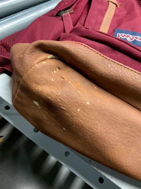 View 3 of (see all images) JanSport Cortlandt Laptop Backpack, Russet Red, 15” Laptop Sleeve-Synthetic Leather Shoulder Computer Bag