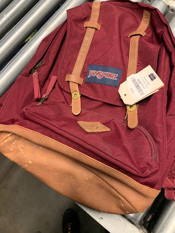 View 2 of (see all images) JanSport Cortlandt Laptop Backpack, Russet Red, 15” Laptop Sleeve-Synthetic Leather Shoulder Computer Bag