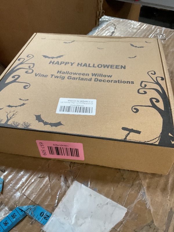 Photo 1 of [8 Modes & Timer] 6Ft 45 LED Halloween Willow Vine Twig Garland with Orange Lights - Battery Operated, Waterproof Halloween Decor for Indoor Wall, Fireplace Mantle, Home Party (Pumpkin, 6FT)