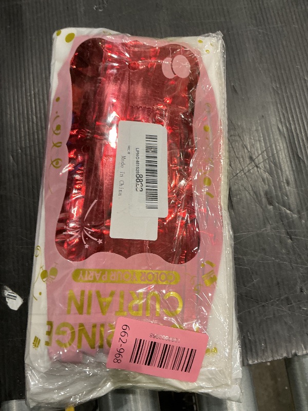 Photo 1 of 10 Pack Red Backdrop Curtain 3.2ft x 8.2ft Metallic Tinsel Foil Fringe Curtains Photo Booth Background for Birthday Party Decoration Baby Shower Engagement Wedding Christmas Decoration (Red)