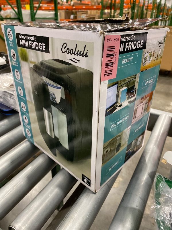Photo 1 of *USED*
Cooluli Mini Fridge for Bedroom - Car, Office Desk & Dorm Room - Portable 4L/6 Can Electric Plug In Cooler & Warmer for Food, Drinks, Skincare Beauty & Makeup - 12v AC/DC & Exclusive USB Option, Black