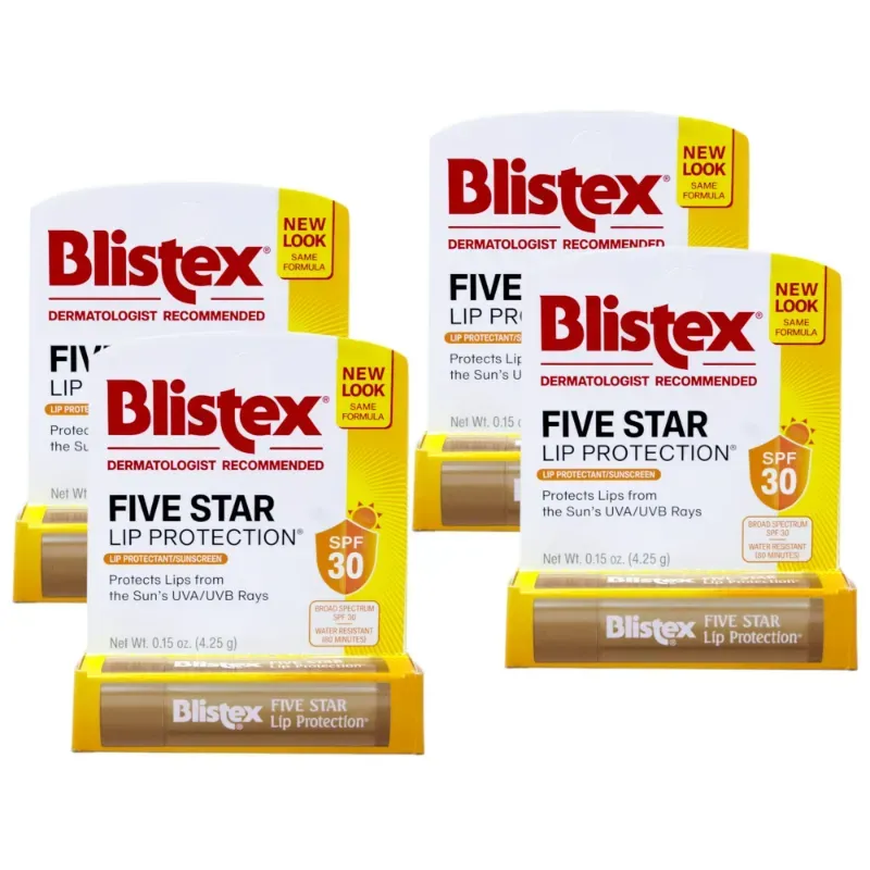 Photo 1 of ***MISSING ONE*** 4 Pack - Blistex Five Star Lip Protection SPF 30 0.15 oz