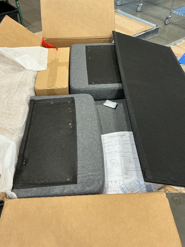 Photo 1 of ***PARTIAL SET*** VOLUNCE Modular Sectional Sofa, Convertible L Shaped Couch with Storage Ottoman Throw Pillow, 3 Seat Modular Sofa Couch with Reversible Chaise for Living Room Apartment Small Space, Dark Gray