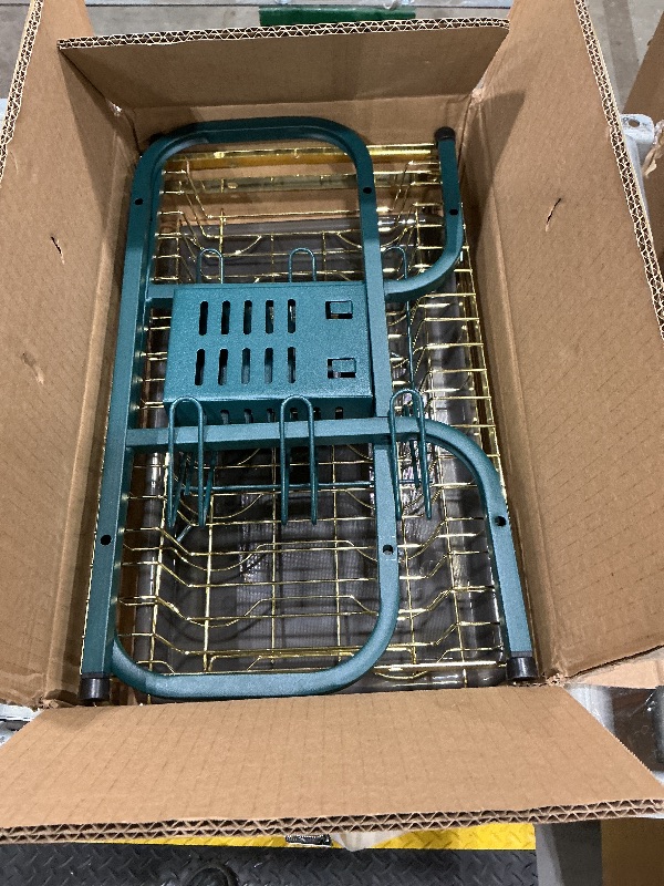 Photo 1 of *MISSING PARTS*
Dish Drying Rack,2 Tier Stainless Steel Dish Rack Drainboard Set,Utensil Holder, Cup Holder,Dish Drainer for Kitchen Counter,Space-Saving (Green Gold)