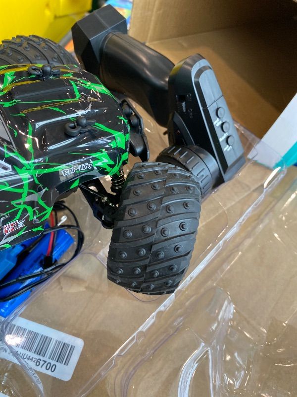 Photo 1 of ***BROKEN WHEEL*** BIFYTON Remote Control Car, 1:18 Rc Cars, All-Terrain RC Truck with LED Light, 20KM/H, Rechargeable, 2WD, 2.4GHz, Sturdy PVC Shell, Remote Control Truck for Boys 4-7 8-12, Beginner (Green)