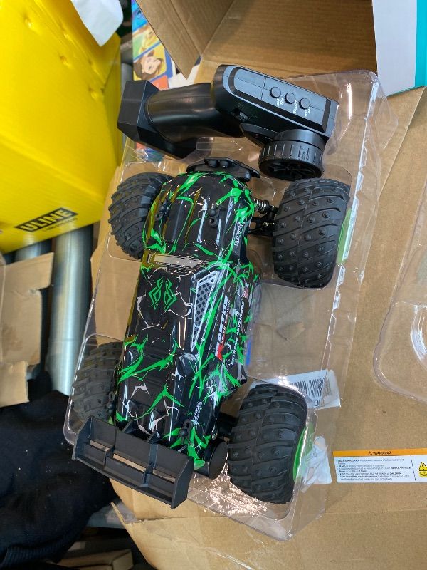 Photo 1 of ***BROKEN WHEEL*** BIFYTON Remote Control Car, 1:18 Rc Cars, All-Terrain RC Truck with LED Light, 20KM/H, Rechargeable, 2WD, 2.4GHz, Sturdy PVC Shell, Remote Control Truck for Boys 4-7 8-12, Beginner (Green)