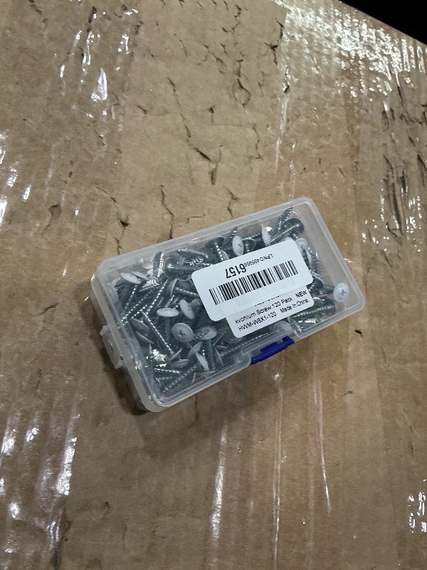 Photo 1 of #8 x 1 (120 PCS) Modified Truss Head Wood Screws, Phillips Drive Quick Metal Self Tapping Screws, White Head, Full Thread, Screwdriver Bit Included