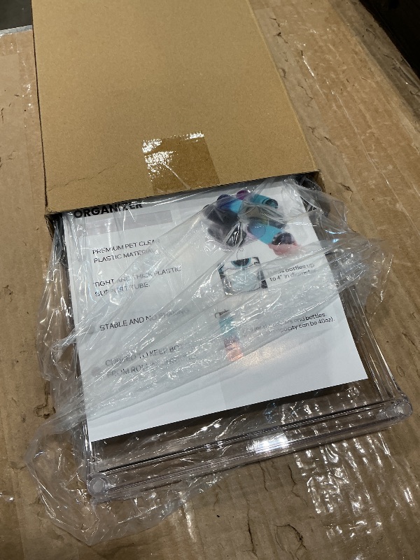 Photo 1 of **missing poles** LARGER Compartment - Stackable Water Bottle Organizer Holder - for Stanley & Others' Large Tumbler - Clear Wine Rack, Cup Bottle Holder for Cabinet Home Countertop Fridge Pantry Shelf, 2 Tier Hold 6