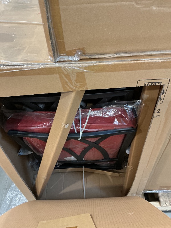 Photo 1 of ***PARTIAL SET*** Mainstays Belden Park 3-Piece Outdoor Furniture Patio High Bistro Chairs Red