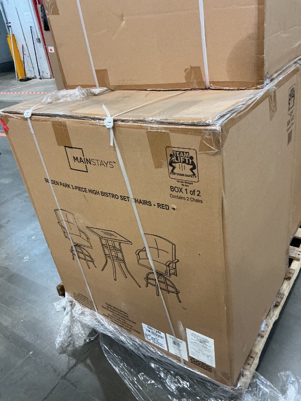 Photo 1 of ***PARTIAL SET*** Mainstays Belden Park 3-Piece Outdoor Furniture Patio High Bistro Chairs Red