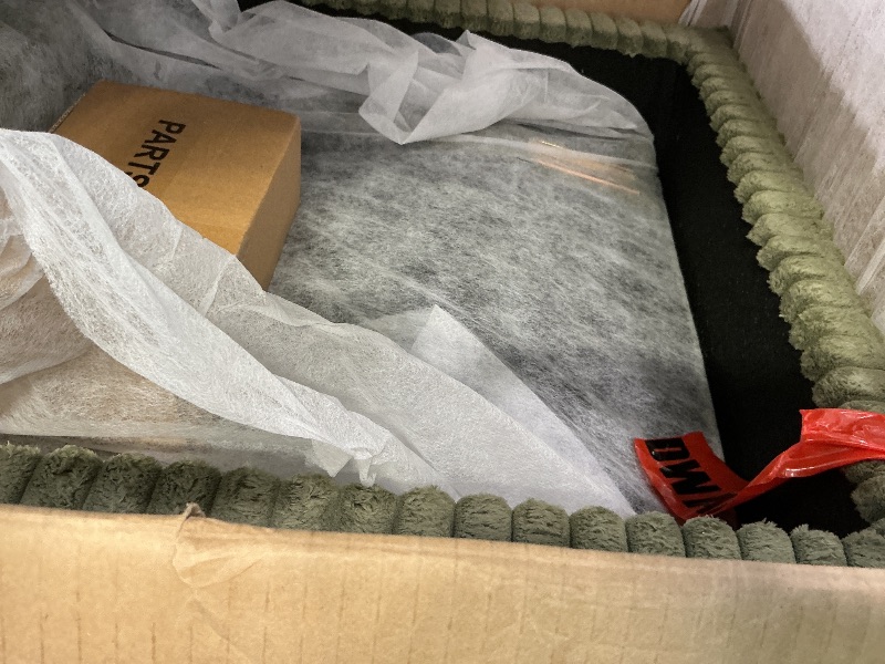 Photo 1 of **PARTIAL SET**
LINSY HOME Pull Out Sleeper Sofa Sectional Couches for Living Room, L Shaped Plush Corduroy Couch with Storage&USB Charging, Convertible Cloud Sectional Sofa Bed for Apartment, Green