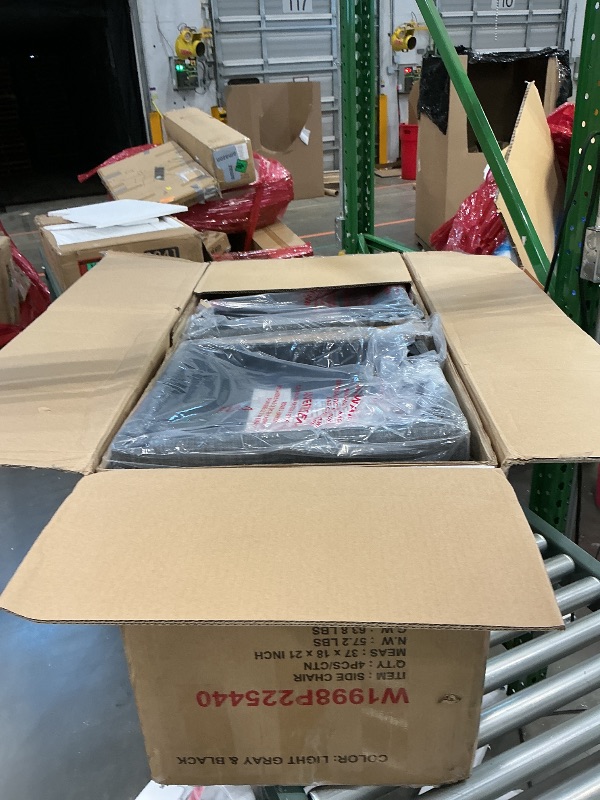 Photo 1 of *Partial set* Zevemomo 6-Piece Solid Wood Dining Table Set, Including 1 Dining Table, 4 Upholstered Chairs and 1 Bench, Wooden Legs Dining Table Set for Dining Room, Kitchen, Restaurant, Dark Grey