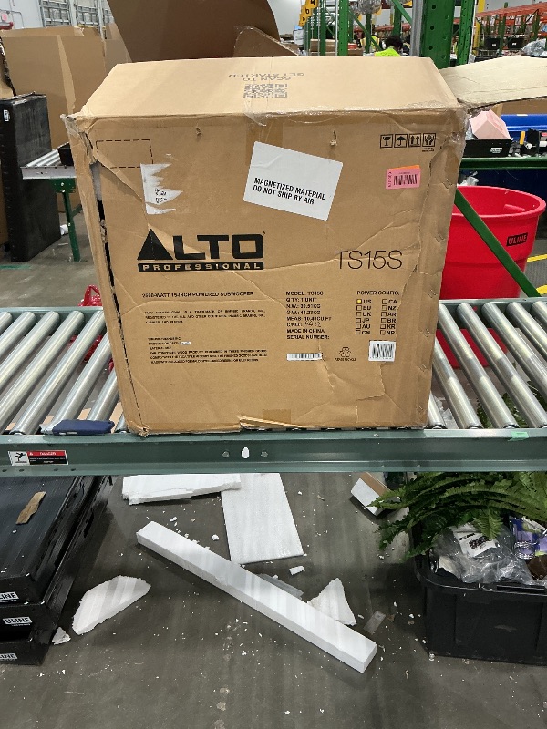 Photo 1 of ***DIFFERENT SN THEN BOX*** *USED*
ALTO TS15S 2500W 15" Subwoofer, Powered PA Speaker with 6 Selectable DSP Modes, Easy Setup, 132 dB, 3" Voice Coil, Superior Bass