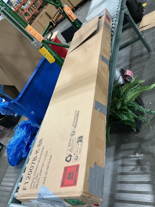 Photo 1 of **MISSING PARTS**
Novilla King Size Bed Frame with Adjustable Headboard Platform King Bed Frame Linen Fabric Upholstered Headboard, No Box Spring Needed, Noise-Free, Wooden Slats Support, Easy Assembly, Beige