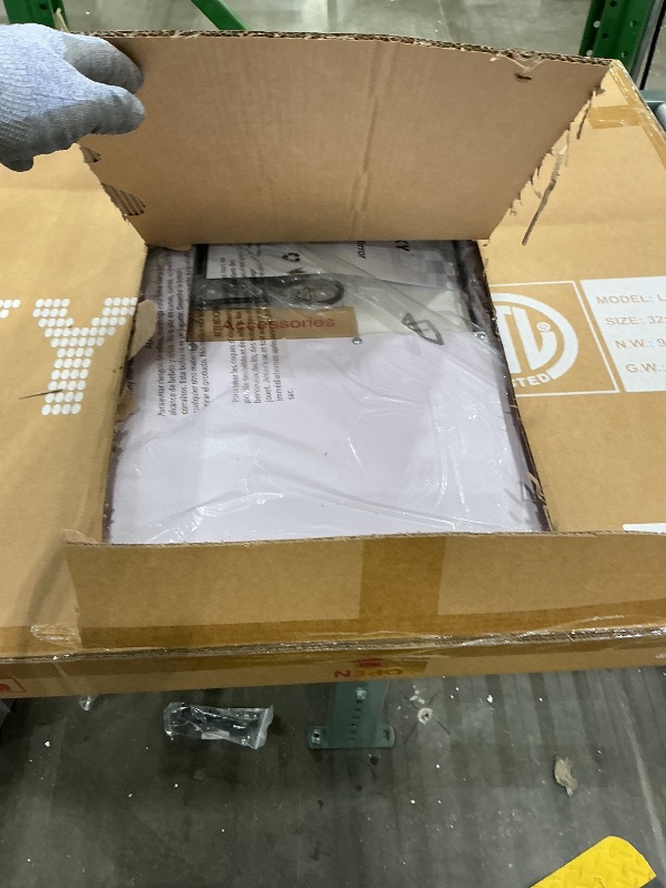 Photo 1 of *USED*
Callsky LED Bathroom Mirror, 32x32 inch Square Black Frame Mirror with 3 Color Lights, Half Moon Light, Defogger, Wall Mounted LED Vanity Mirror for Bedroom, Entryway, Living Room, Home Decor