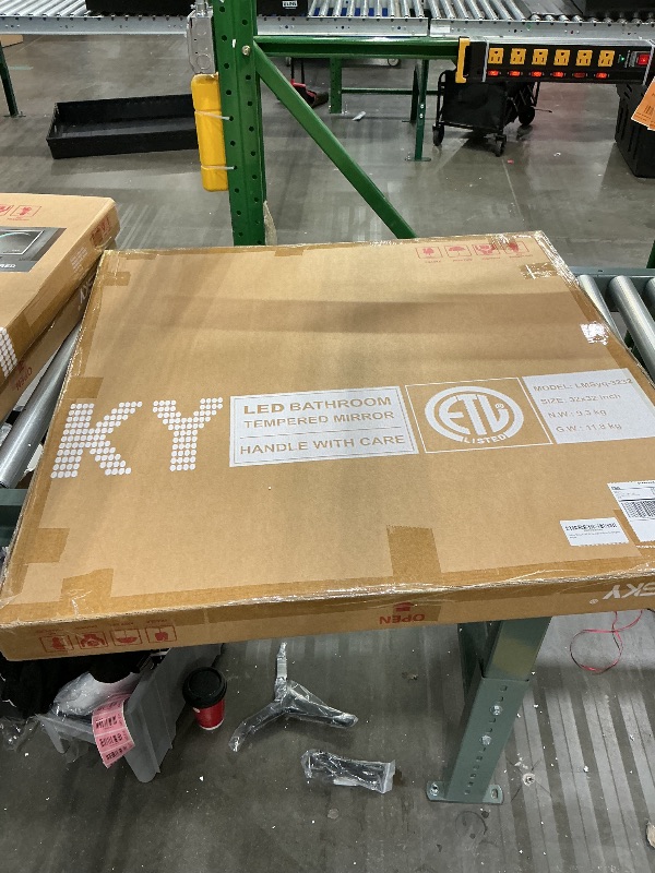 Photo 1 of *USED*
Callsky LED Bathroom Mirror, 32x32 inch Square Black Frame Mirror with 3 Color Lights, Half Moon Light, Defogger, Wall Mounted LED Vanity Mirror for Bedroom, Entryway, Living Room, Home Decor