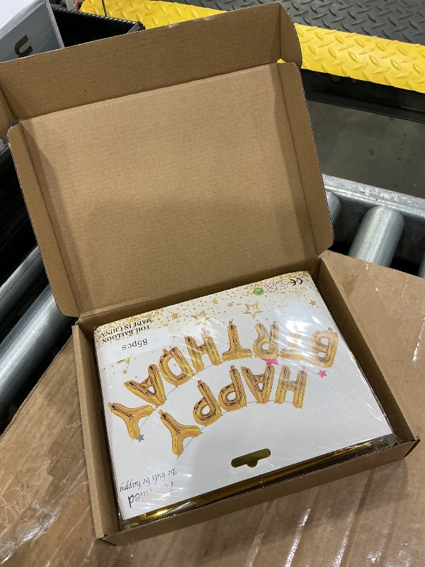 Photo 1 of [85 PCS] 16" Foil Personalized Name Happy Birthday Balloons Letters, Mylar Aluminum Custom Name and Age Letter Balloons, 2 Sets A- Z & 0-9 for Birthday Party Graduation, Mother's Day Event (Gold)