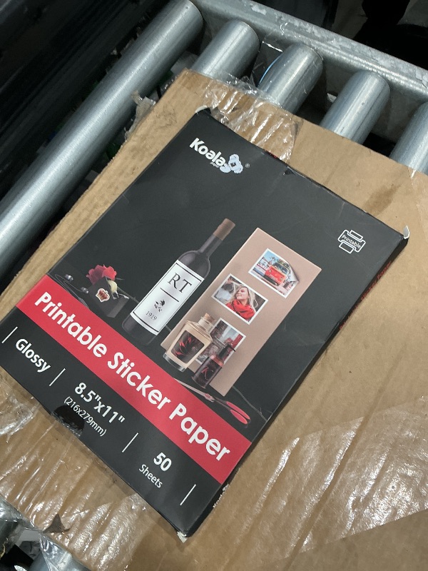 Photo 1 of (50 Sheets) Koala Glossy Sticker Paper for Inkjet Printer, Printable Sticker Paper White, 8.5x11 Inch Self-Adhesive Photo Sticker Printer Paper