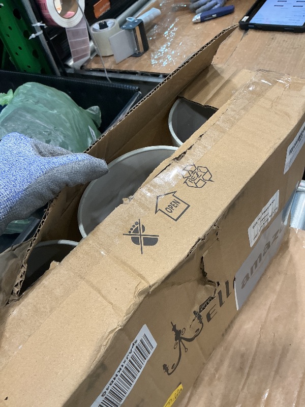 Photo 1 of **MAJOR DAMAGE**
Wellmet Small Lamp Shades,ONLY for Candle Bulbs,Clip-on Drum Mini Lampshades,Set of 6, 5.5"x 5.5"x5",Cream White