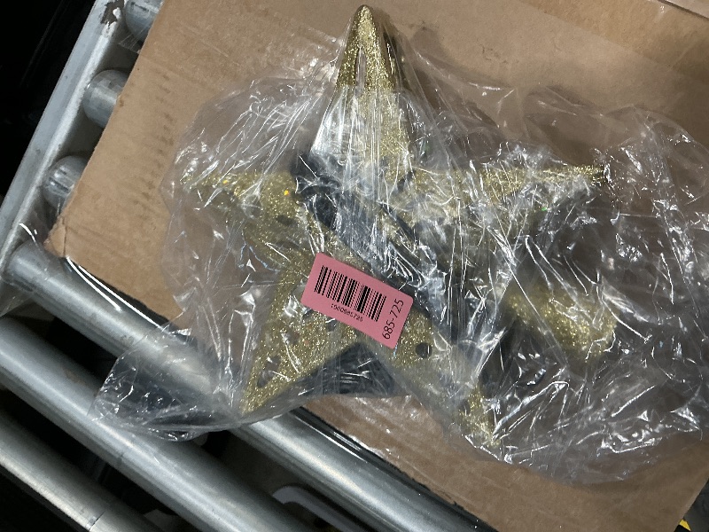 Photo 1 of *USED*
Christmas Tree Topper Star Lighted with Rotating Snowflake LED Projector, Gold Star 3D Glittered Christmas Xmas Tree Decorations Projector Angle Adjustable