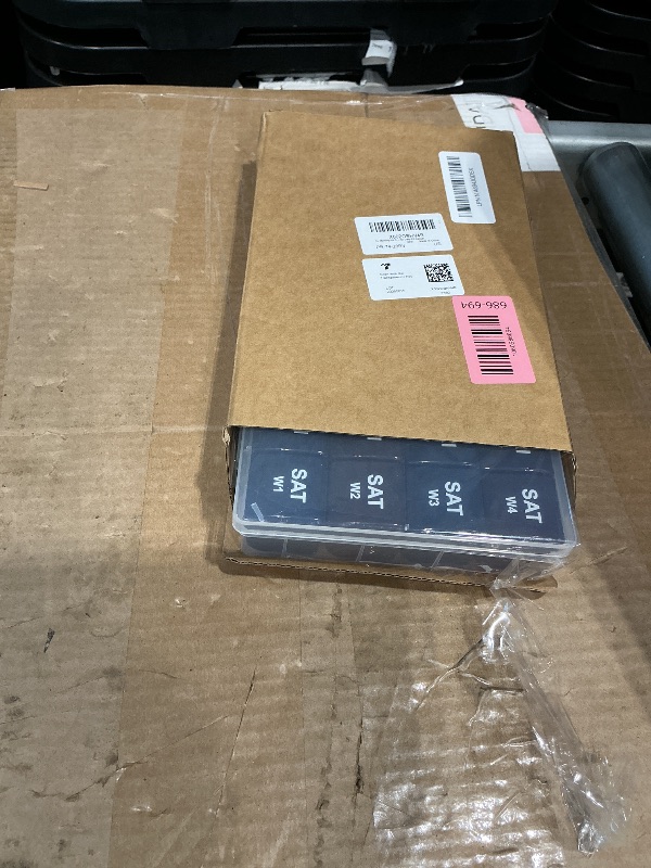 Photo 1 of *MINOR DAMAGE - USED*
XL Monthly Pill Organizer 1 Time a Day, 4 Week Pill Case Compartments, Yaklim Weekly Vitamin Organizer Extra Large, Medicine Container for Daily Pill Keeper