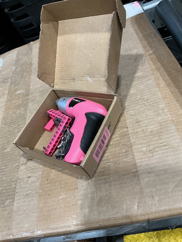 Photo 1 of **MISSING PARTS/check clerk comments**
Hi-Spec Small Electric Screwdriver, Mini Drill Set, Rechargeable 3.6V Cordless Screwdriver with 26 Driver Bits, Power Tool for Small Projects & Home Use, Pink