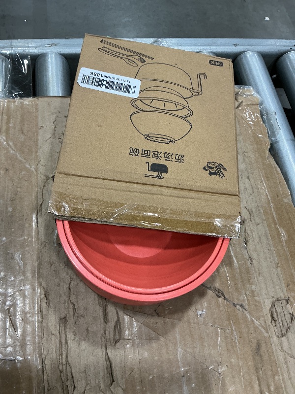 Photo 1 of 1 Set Microwave Ramen Cooker 40oz Wheat Straw Microwave Noodle Bowl Set with Chopsticks, Spoon, Fork, College Dorm Office Apartment Essentials (Orange)