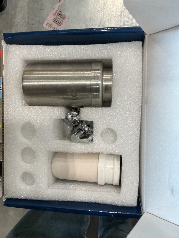 Photo 1 of *UNTESTED*
LCF 360° Rotating Stainless-Steel Faucet Water Filter - High Flow, Mineral-Enhanced Tap Water Filter, Reduces Chlorine, Heavy Metals and Bad Taste, Easy Install, 320 Gallons, Kitchen Sink Ideal