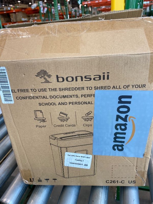 Photo 1 of *UNTESTED*
Bonsaii Paper Shredder, 8-Sheet Crosscut Shredder with 4.2 Gallon Bin Shred Credit Card/Mail/Staple/Clip for Home Office, P-4 Security Level (C261-C)