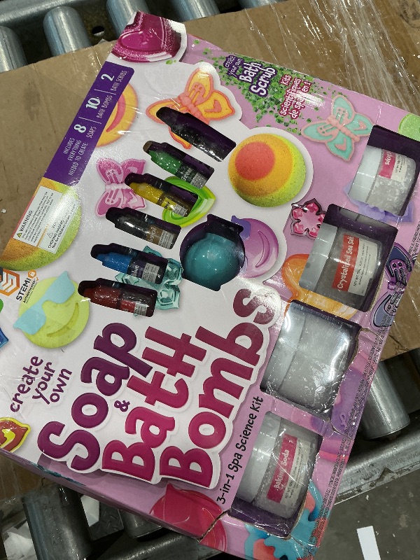 Photo 1 of *MINOR DAMAGE - USED*
Dan&Darci Soap & Bath Bomb Making Kit for Kids, 3-in-1 Spa Science Kits, Christmas Craft Gifts for Girls & Boys Age 6-12 Year Old Girl Crafts: DIY Experiment Toys, Gift for Kid Ages