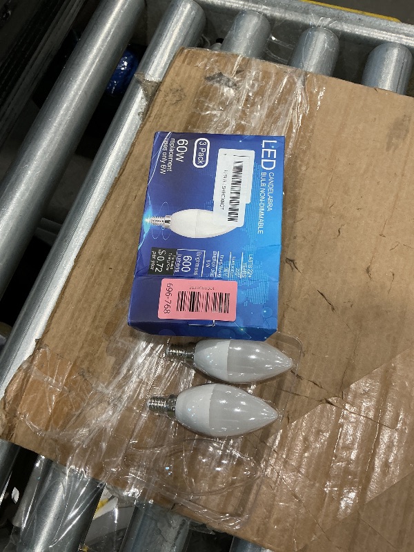 Photo 1 of ***MISSING ONE*** DIQMIAQ B11 LED Light Bulb E12 Candelabra Light Bulbs Candelabra Bulbs 60W Equivalent 2700K Small Base Chandelier Bulb 600 Lumen for Ceiling Fan (3, Soft White)