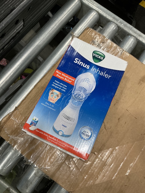 Photo 1 of *MINOR DAMAGE - USED*
Vicks Sinus Inhaler - Non-Medicated Steam Relief for Allergies, Congestion, Cough & Colds, Vocal Steamer, Soothes Nasal & Throat Passages, Works with VapoPads (1 Included)