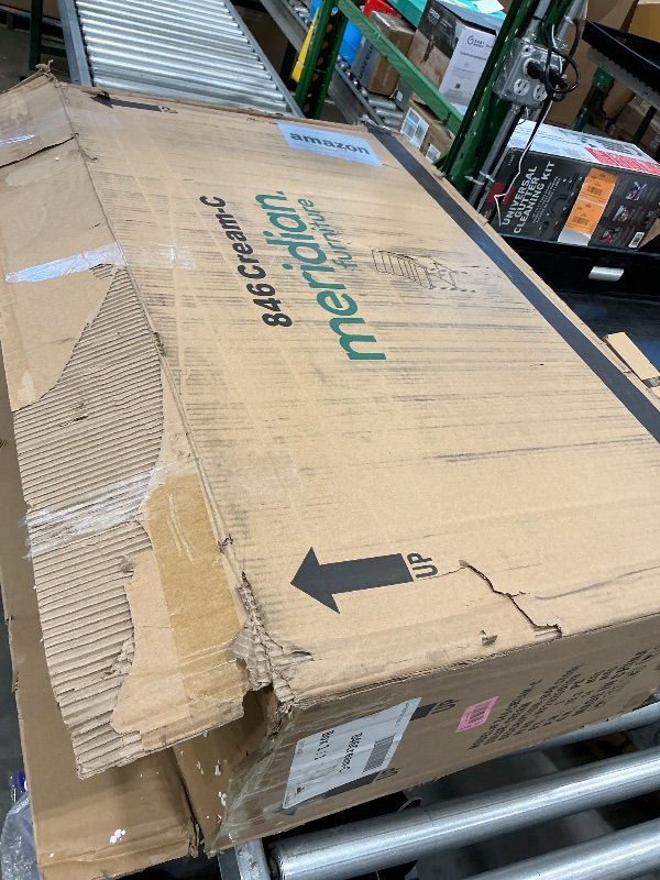 Photo 1 of *USED*
Meridian Furniture 846Cream-C Burke Collection Modern | Contemporary Bar Stool with Rich Cream Boucle Fabric, Matte Black Metal Frame, White Oak Veneer Metal Dowel, 18" W x 24" D x 40.5" H, Cream