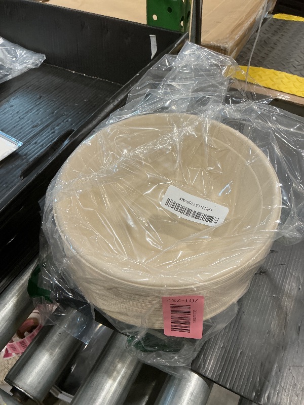 Photo 1 of [50 COUNT]Harvest Pack PFAS FREE 32oz Round Paper Bowls, Compostable Heavy-Duty Eco-Friendly Disposable Bagasse Large Soup Bowls, sugarcane made for Meal Prep Takeout Dinnerware, Microwave Safe