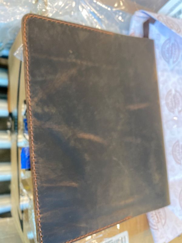 Photo 1 of ***MINOR DAMAGE*** TheAntiq Brown Leather Journal Cover, Distressed XL Journal 7.5x9.5 Handmade Leather Notebook Bible Cover Travelers Notebook Refillable Planner B5 Composition Notebook Holder