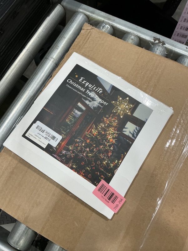 Photo 1 of **MISSING PARTS**
YEAHOME Christmas Tree Topper, Gold Glittered Hollow 7-Point Star Tree Topper, Lighted Wire Star with 20 LED Lights for Christmas Treetop, Xmas Tree Topper with Timer, Christmas Tree Decorations