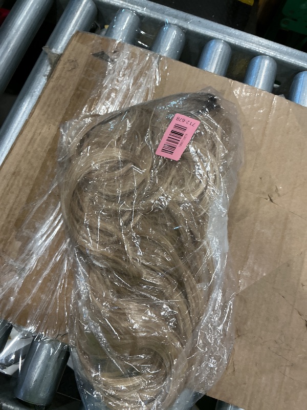 Photo 1 of *MINOR DAMAGE - USED*
BARSDAR Ombre Blonde Layered Wig with Bangs - 20 Inch Blonde Ombre Layered Wig with Dark Roots for Women - Natural Looking Soft Wavy Synthetic Sabrina Wigs Layers Haircut Fringe Daily