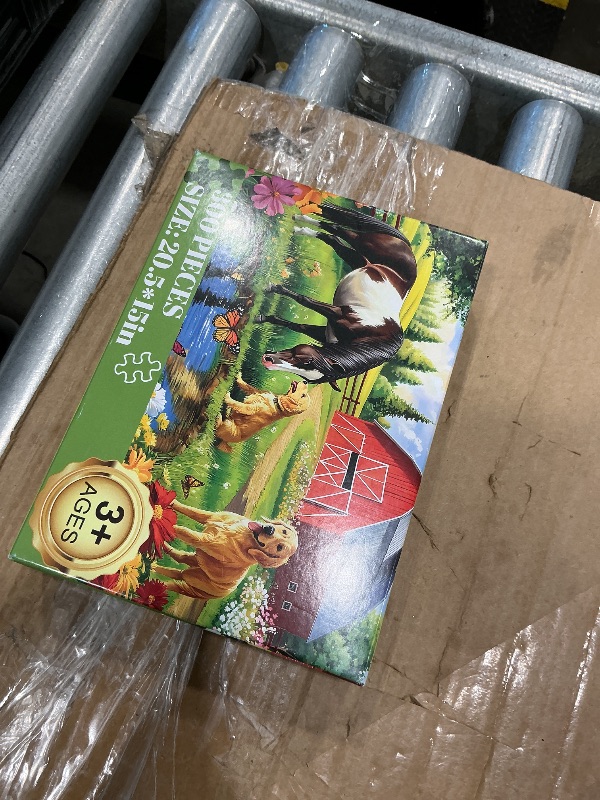 Photo 1 of *MISSING PARTS UNKNOWN*
300 Piece Puzzle for Adults, Golden Retriever Horse on Farm Scenic Landscape Jigsaw Puzzle, Jigsaw Puzzles for Adult 300 Piece, Challenging Yet Relaxing 300 Pieces Puzzle Game for Kids Adults Seniors