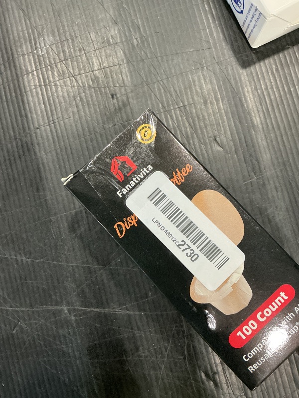 Photo 1 of 100 Count Fanativita K Cup Filters Disposable with Genius Lid Design, Fit All Reusable K Cups for Keurig (Unbleached)