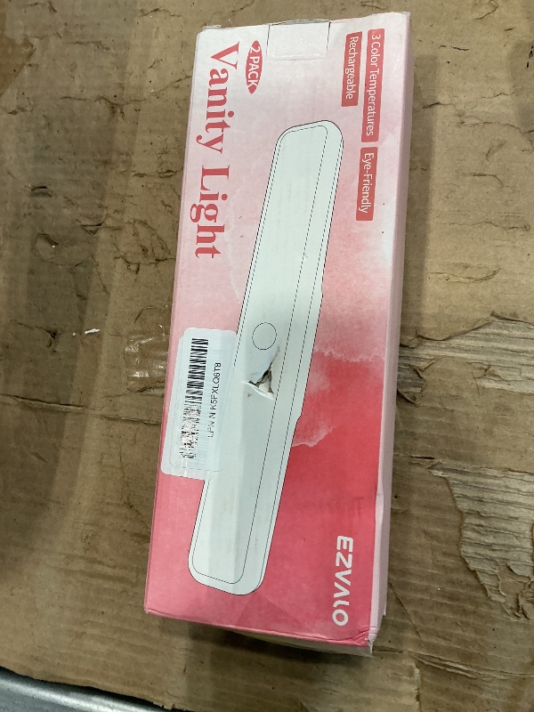 Photo 1 of *MINOR DAMAGE - USED*
EZVALO 2 Pack Wireless Makeup Light, Rechargeable Vanity Lights for Mirror with 3 Color Modes, Stepless Dimming, Touch Control & Adjustable Angle, Cordless Bathroom Mirror Light, Gift for Women