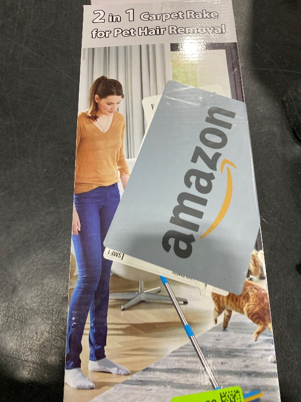 Photo 1 of 3 in 1 Carpet Rake for Pet Hair Removal, Reusable Pet Hair Remover Broom, 60'' Adjustable Long Handle Dog and Cat Hair Remover Tool Set of 3, Lint Remover Scraper for Carpets, Rugs, Mats, Couch, Car