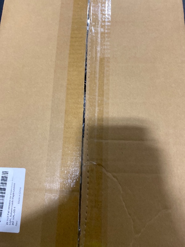 Photo 1 of 26 Inch Lighted Large Fall Wreaths for Front Door, Autumn Reef with Lights Timer Featuring 90 Orange Silk Maple Leaf Fall Door Wreath for Thanksgiving Harvest Decor, Outdoor Indoor Porch Decorations