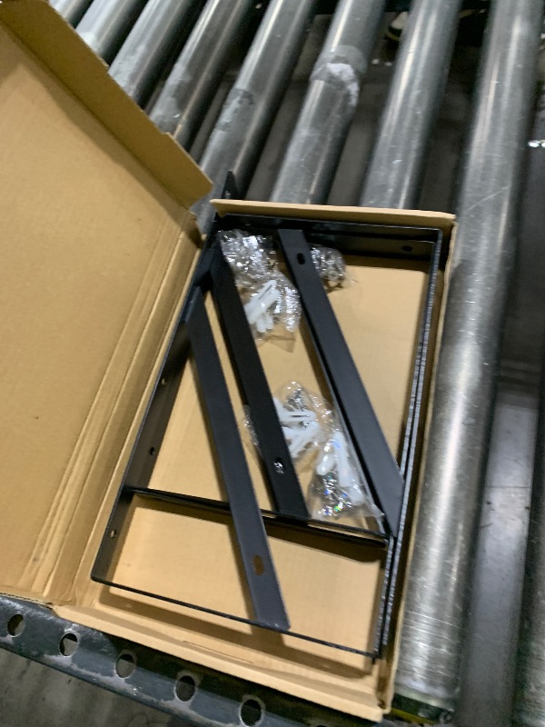 Photo 1 of 10 Inch Shelf Brackets, 6 Pack Heavy Duty L Brackets for Shelves, 90 Degree Triangle Metal Supports for DIY Floating Shelf with Screws ( Black)