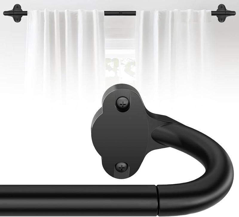 Photo 1 of  JRZOO Wrap Around Curtain Rod 30-45 Inch(2.5-3.75 Feet), 5/8'' Adjustable Heavy Duty Blackout Drapery Rod,