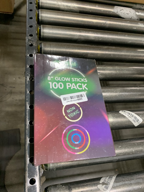 Photo 1 of 100 Ultra Bright Glow Sticks Bulk Party Pack - Halloween Glow in the Dark Party Supplies Pack - 8" Glowsticks