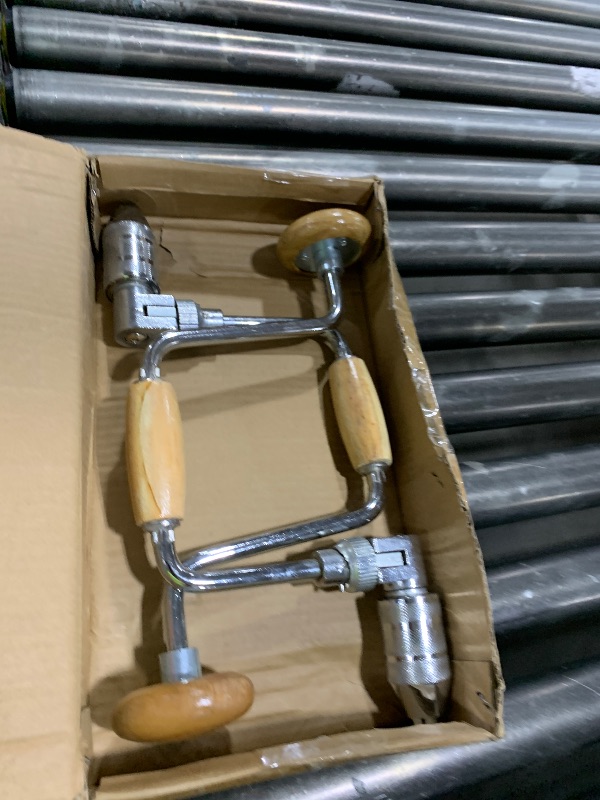Photo 1 of 2 Pcs Carpenters Bit Braces, Hand Crank Drills with 4-Jaw Chucks & Handles, 12.6in Swing Bit Braces, Non-Slip Manual Hand Drills for Woodworking